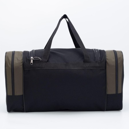 Sports bag, 3 parts on zippers, external pocket, long belt, black color/hack-1