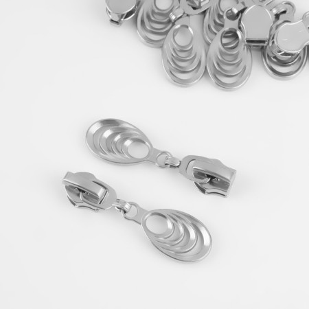 Automatic lock for lightning "Spiral", No. 7, decorative, 10 pcs, Nickel color-1