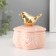 Casmic Coramics "Bird on the Provence Flower" Pink 8.5x8.5x9.2 cm