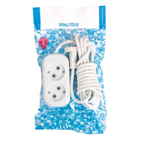 Extension cordBuy, 2 outlets, 3 m, 10 A, 2200 W, PVS 2x1 mm2, without salary, white-1