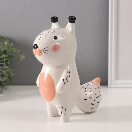 Piggy bank Ceramics "White Squirrel" 17.2x7.8x19.5 cm