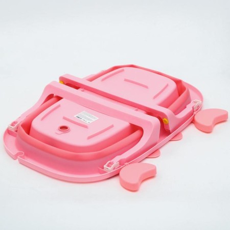 Children's folding bath with drain, "crab", 67 cm., Pink color-6