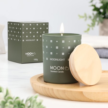 Aromatic candle in a glass "Moon", bamboo grove, small