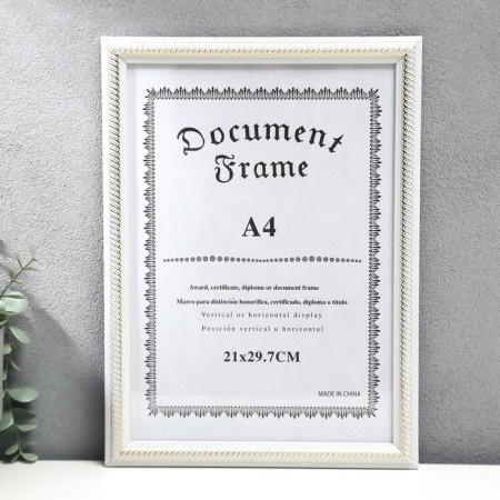 Photo frame Plastic A4 "Golden spiral on white" 32.3x23.8 cm