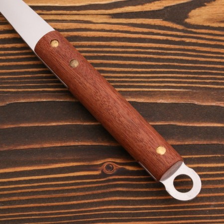 Serving spoon with a wooden handle 35 cm, scooped 7x11 cm-2