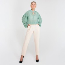 Women's pants Minaku: Green Trend Milk Color, Rr. 42