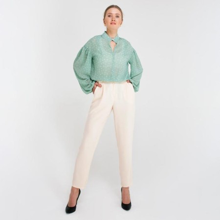 Women's pants Minaku: Green Trend Milk Color, Rr. 42