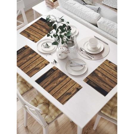 A set of napkins for setting the table "wooden fence", rectangular, size 32x46 cm, 4 pcs