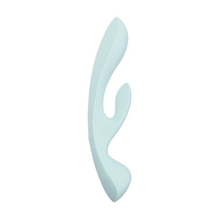 Unrealistic vibrator Satiffyer Triple OH, 24 cm, silicone, blue color-11
