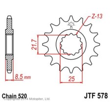 Front star, presenter, steel jtf578, chain 520, 15 teeth