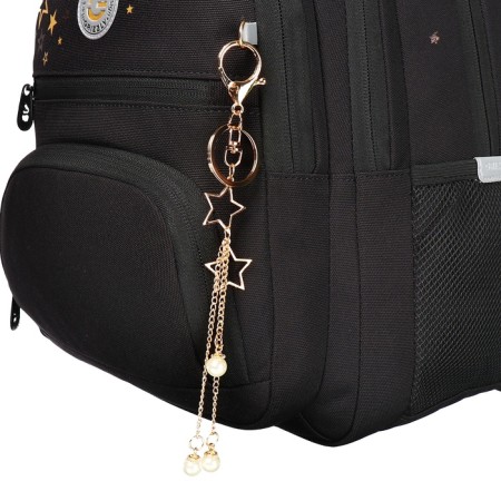 School backpack, 39 x 30 x 20 cm, Grizzly, ergonomic back, + keychain, black-10
