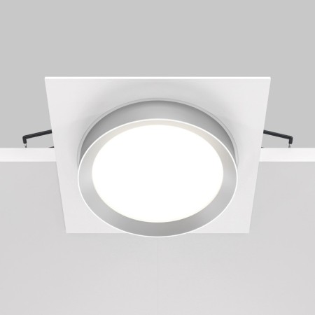 Building lamp Technical DL086-GX53-SQ-WS, 1x15W, 11x11x5.2 cm, GX53, white color with silver-4