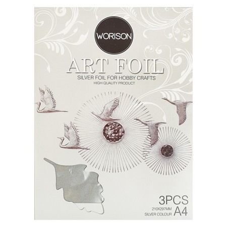 A4 minting foil, 3 sheets, silver, in folder