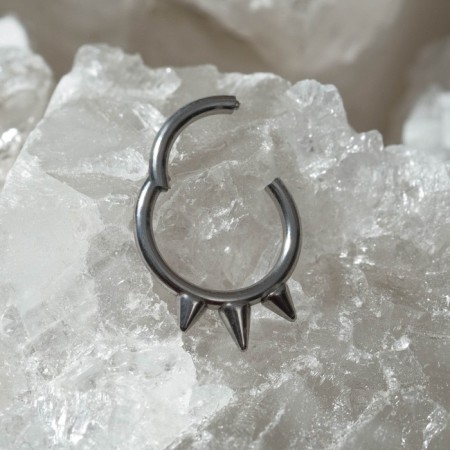 Pierce in the nose (clique) "Spikes", d = 8.5mm, silver color-2