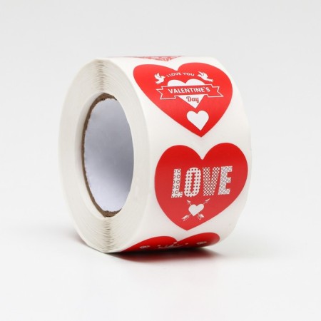 Stickers in the roll "Love You", 500 pcs, 3.8 x 3.8 cm-2