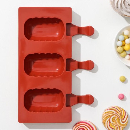 Ice Cream "Eskimo Wave", silicone, 19.4 × 13 cm, 3 cells (7 × 4 cm), color mix-6