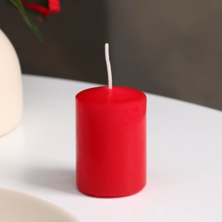 Candle - Aromatic "Sweet Raspberry" cylinder, 4x6 cm-1