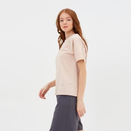 Women's T-shirt Minaku Regular Fit: Beige color, river 48-2