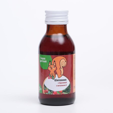 Rosehip syrup for children from 3 years old, with colds and influenza, lingonberry berries, 100 ml-5