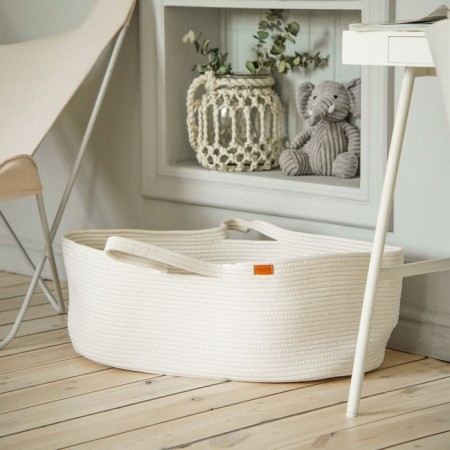 SL Home storage basket, wicker, handmade, 70 × 40 × 24 cm, white color-1