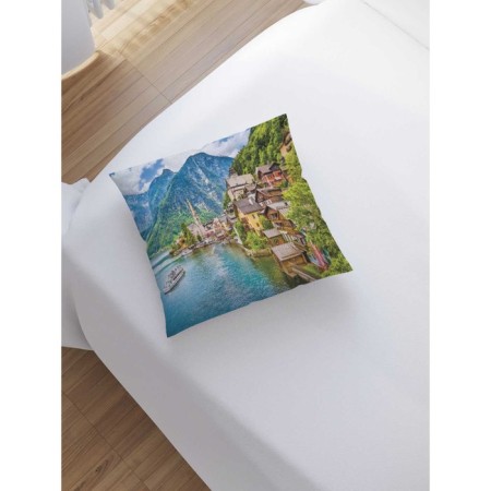 Decorative pillowcase "Forest village", on a zipper, size 45x45 cm-1