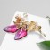 Brooch "Fairy" dancing, white-pink color in gold