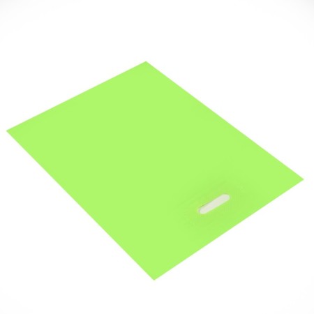 Polyethylene package with a cut handle, light green 40-50 cm, 30 microns-1