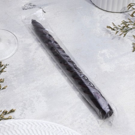 Candle twisted, 2.3x 24.5 cm, 5 hours, 50 g, black-1
