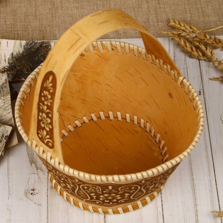 Conductive "Pattern basket", 17 × 20 cm, birch bark-1