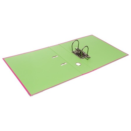 A4, 75 mm, Lamark, PVC, double-sided coating, metal edging, pocket for a spine, collected, pink/green-6