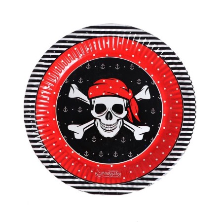 A set of paper dishes is a one -time pirate ”, 6 glasses, 6 plates-3