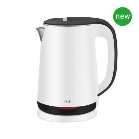 Electric kettle IRIT IR-13-1308, plastic, flair, 1.8 l, 1500, white-black