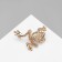 Brooch "Frog" classic, white color in gold