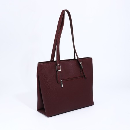 L-Craft tout bag with lightning, external pocket, burgundy color-1