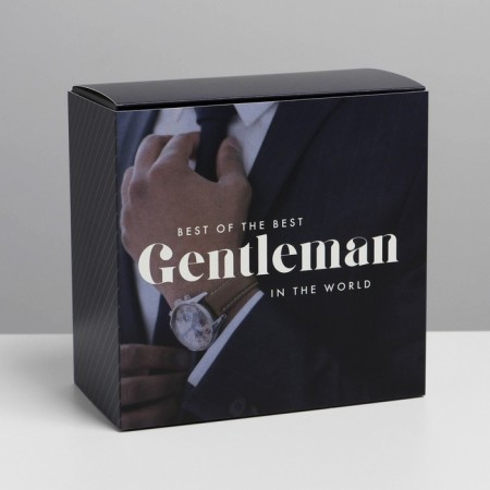 Gift folding box, packaging, "Gentleman", 14 x 14 x 8 cm-1