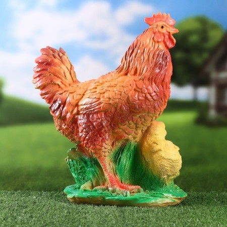 Garden figure "Chicken with chickens" 33x28x14cm-3