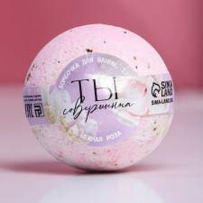 A bomb for a bath with petals of roses 