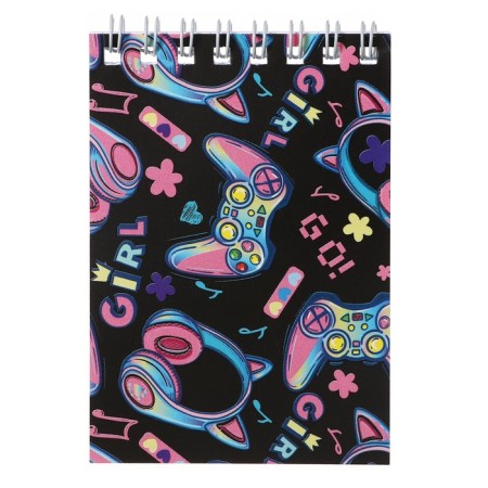 Notepad A7, 40 sheets in a cage on the crest "MIX for Girls", covered cardboard, mix-2