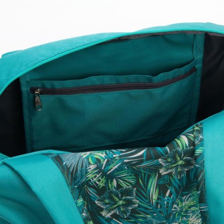 Sportivnaya bag with lightning with lining, external pocket, turquoise color-3