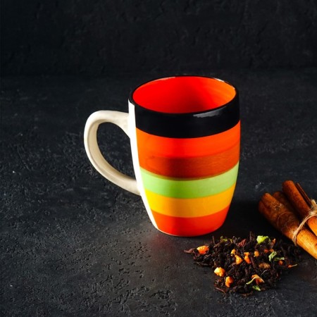Ceramic Dolyana Mug "India", 300 ml, color orange color-6