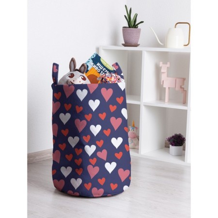 Basket for toys "Snowfall from hearts, size 35x50 cm