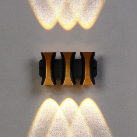 Facade lamp "Elegant", FSD-042, 6 W, 3000K, 3 rays, IP65, 220 V, plastic, black-2