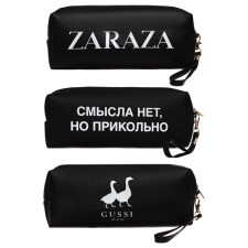 Penal is soft, 1 compartment, 80 x 215 x 50 mm, voluminous, Devente Zaraza, artificial leather with a pen, black, mix