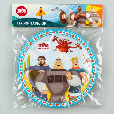 A set of paper plates, three heroes, d = 18 cm, set 6 pcs.-2