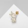 Broach "Bunny with a star", white-yellow color in gold