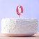 Candle for the cake, number "0", pink.