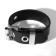 Bracelet Leather "Hardcore" strap, black color in silver
