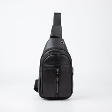 Sling bag, artificial leather, black color