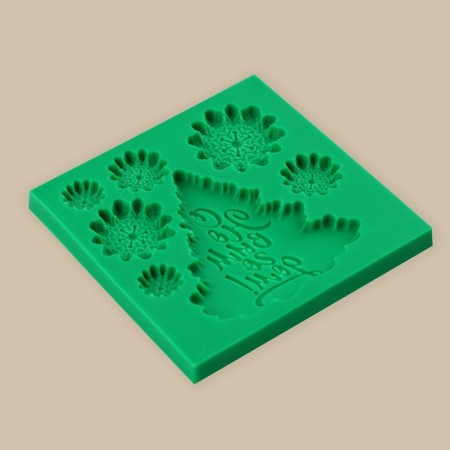 Silicone Mold for creativity "Happy New Year", 8 x 8 cm-2