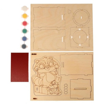 New Year's set for creativity. Wood painting Pigger "New Year's Miracles"-1